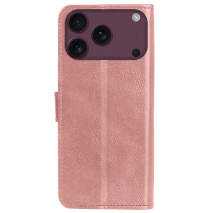 Forterra iPhone 18 Pro Hoesje Bookcase Cover met Kaarthouder - Rosé goud