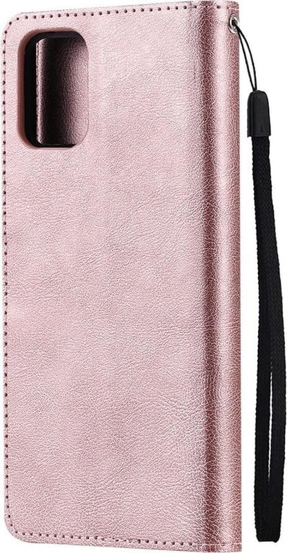 Forterra Samsung A71 Hoesje Bookcase Cover met Kaarthouder - Rosé goud
