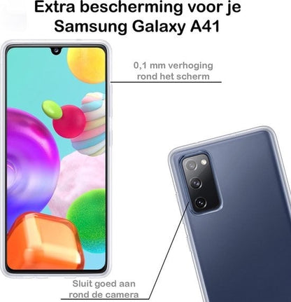 Forterra Samsung A41 Hoesje Siliconen Backcover Lichtgewicht - Transparant
