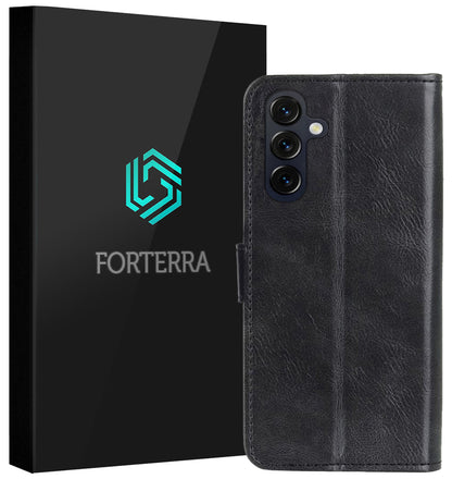 Forterra Samsung A27 Hoesje Bookcase Cover met Kaarthouder - Zwart
