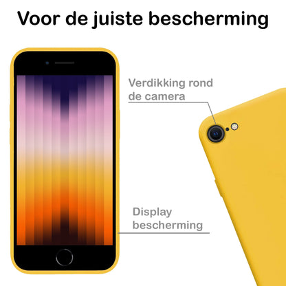 Forterra iPhone SE 2022 Hoesje Siliconen Backcover Lichtgewicht - Geel