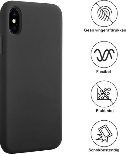 Forterra iPhone Xs Hoesje Siliconen Backcover Lichtgewicht - Zwart