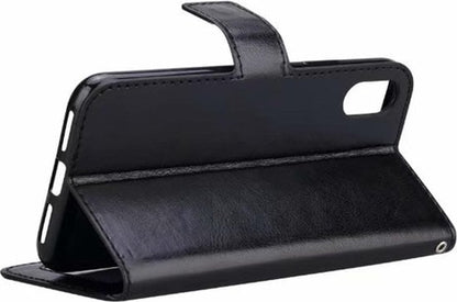 Forterra iPhone Xs Hoesje Bookcase Cover met Kaarthouder - Zwart