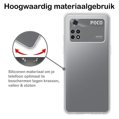 Forterra Poco M4 Pro 4G Hoesje Siliconen Backcover Lichtgewicht - Transparant