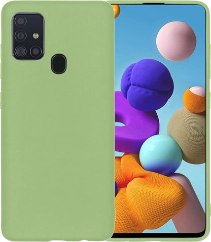 Forterra Samsung A21s Hoesje Siliconen Backcover Lichtgewicht - Groen