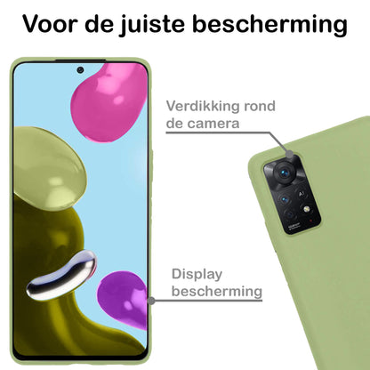Forterra Xiaomi Redmi Note 11s Hoesje Siliconen Backcover Lichtgewicht - Groen
