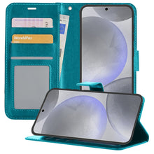 Forterra Samsung S24 Plus Hoesje Bookcase Cover met Kaarthouder - Turquoise