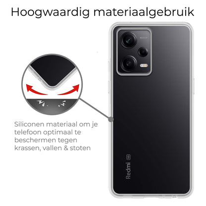 Forterra Xiaomi Redmi Note 12 Pro Hoesje Siliconen Backcover Lichtgewicht - Transparant