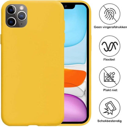 Forterra iPhone 11 Pro Hoesje Siliconen Backcover Lichtgewicht - Geel