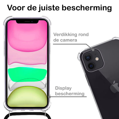 Forterra iPhone 11 Hoesje met Koord Backcover Shockproof - Transparant