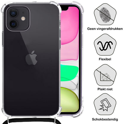 Forterra iPhone 11 Hoesje met Koord Backcover Shockproof - Transparant