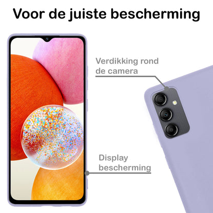 Forterra Samsung A14 Hoesje Siliconen Backcover Lichtgewicht - Lila