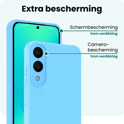 Forterra Samsung S25 Edge Hoesje Siliconen Backcover Lichtgewicht - Lichtblauw