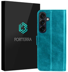 Forterra Samsung S26 Hoesje Bookcase Cover met Kaarthouder - Turquoise