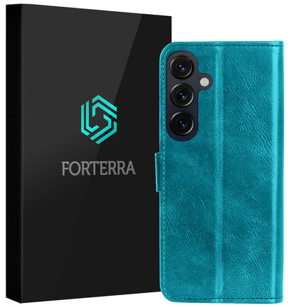 Forterra Samsung S26 Hoesje Bookcase Cover met Kaarthouder - Turquoise