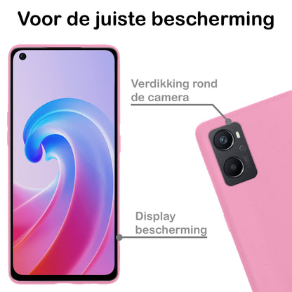 Forterra OPPO A76 Hoesje Siliconen Backcover Lichtgewicht - Lichtroze