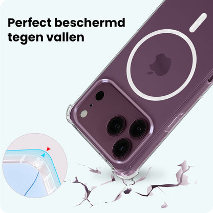 Forterra iPhone 18 Pro Hoesje Geschikt voor Magsafe Backcover Shockproof - Transparant