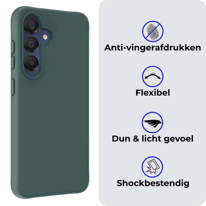 Forterra Samsung A15 Hoesje Siliconen Backcover Lichtgewicht - Donkergroen