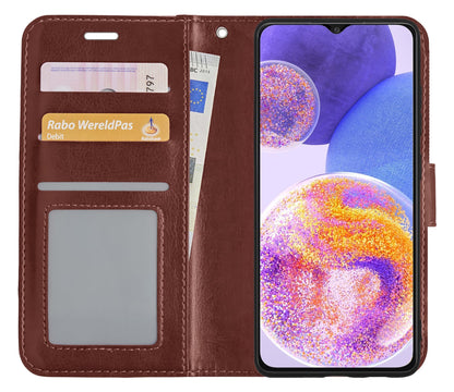 Forterra Samsung A23 Hoesje Bookcase Cover met Kaarthouder - Bruin