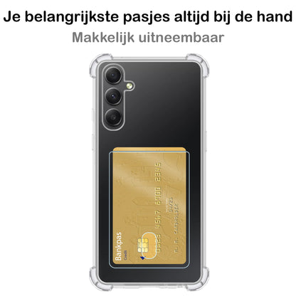 Forterra Samsung A54 Hoesje Kaarthouder Backcover Shockproof - Transparant