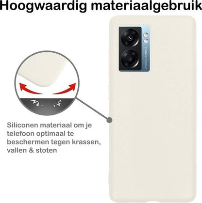 Forterra OPPO A77 Hoesje Siliconen Backcover Lichtgewicht - Wit