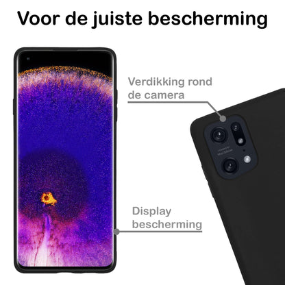 Forterra OPPO Find X5 Pro Hoesje Siliconen Backcover Lichtgewicht - Zwart