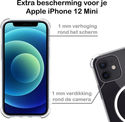 Forterra iPhone 12 Mini Hoesje Geschikt voor Magsafe Backcover Shockproof - Transparant
