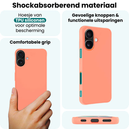 Forterra iPhone 17 Hoesje Siliconen Backcover Lichtgewicht - Perzik