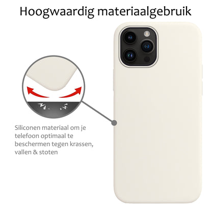 Forterra iPhone 15 Pro Max Hoesje Siliconen Backcover Lichtgewicht - Wit