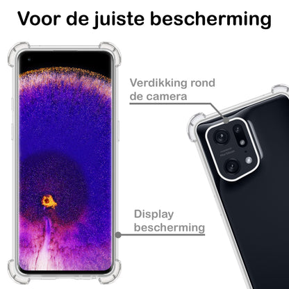Forterra OPPO Find X5 Hoesje Shockproof Backcover Siliconen - Transparant