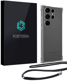 Forterra Samsung S25 Ultra Hoesje met Koord Backcover Shockproof - Transparant