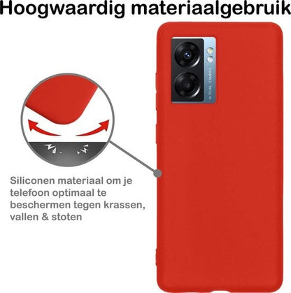 Forterra OPPO A77 Hoesje Siliconen Backcover Lichtgewicht - Rood