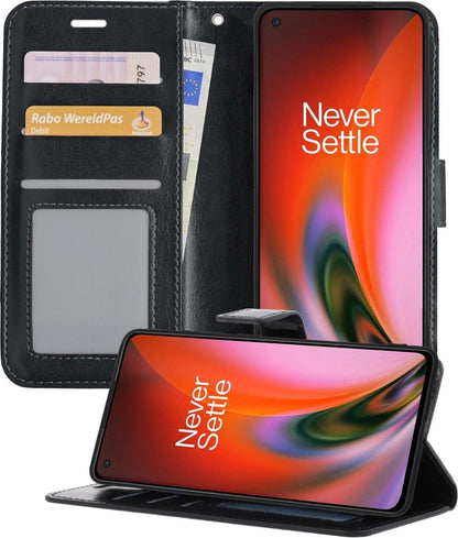Forterra OnePlus Nord 2 Hoesje Bookcase Cover met Kaarthouder - Zwart