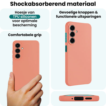 Forterra Samsung A27 Hoesje Siliconen Backcover Lichtgewicht - Perzik