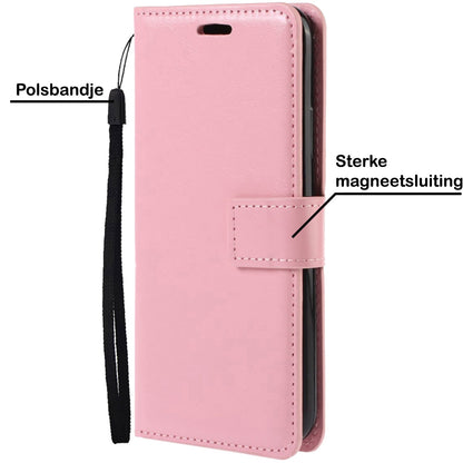 Forterra iPhone 13 Mini Hoesje Bookcase Cover met Kaarthouder - Lichtroze