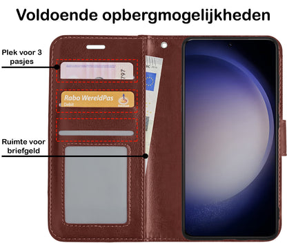 Forterra Samsung S23 Hoesje Bookcase Cover met Kaarthouder - Bruin