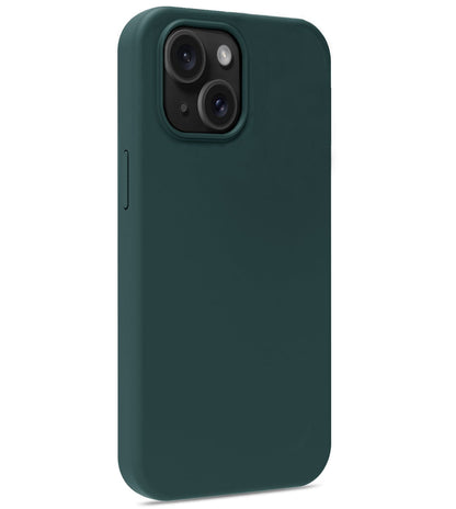 Forterra iPhone 15 Plus Hoesje Siliconen Backcover Lichtgewicht - Donkergroen