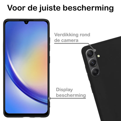 Forterra Samsung A34 Hoesje Siliconen Backcover Lichtgewicht - Zwart