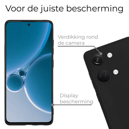 Forterra OnePlus Nord 3 Hoesje Siliconen Backcover Lichtgewicht - Zwart