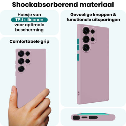Forterra Samsung S25 Ultra Hoesje Siliconen Backcover Lichtgewicht - Lila