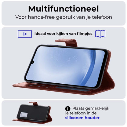 Forterra Samsung A25 Hoesje Bookcase Cover met Kaarthouder - Bruin