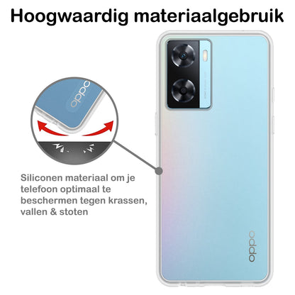 Forterra OPPO A57s Hoesje Siliconen Backcover Lichtgewicht - Transparant