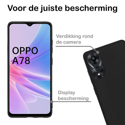 Forterra OPPO A78 5G Hoesje Siliconen Backcover Lichtgewicht - Zwart