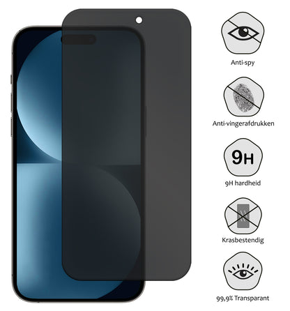Forterra iPhone 15 Plus Screenprotector Gehard Glas - Privacy