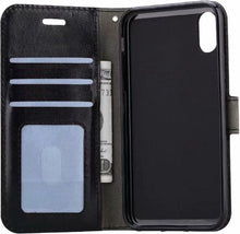 Forterra iPhone Xs Hoesje Bookcase Cover met Kaarthouder - Zwart