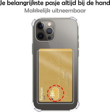 Forterra iPhone 12 Pro Max Hoesje Kaarthouder Backcover Shockproof - Transparant