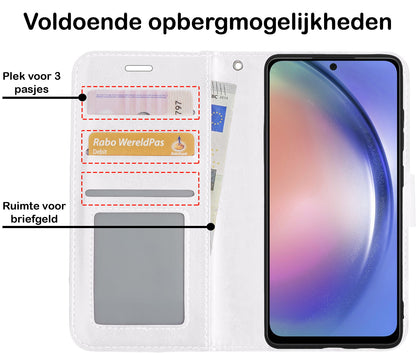 Forterra Samsung A54 Hoesje Bookcase Cover met Kaarthouder - Wit