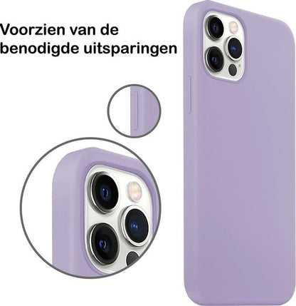 Forterra iPhone 12 Pro Max Hoesje Siliconen Backcover Lichtgewicht - Lila