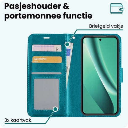 Forterra Google Pixel 10a Hoesje Bookcase Cover met Kaarthouder - Turquoise