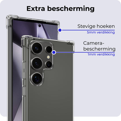 Forterra Samsung S24 Ultra Hoesje Shockproof Backcover Siliconen - Transparant